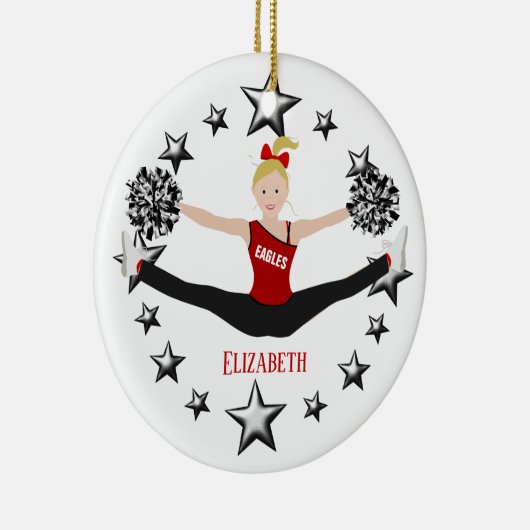 Blonde Red en Black Keramisch Ornament (Rechts)