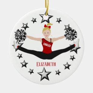 Blonde Red en Black Keramisch Ornament