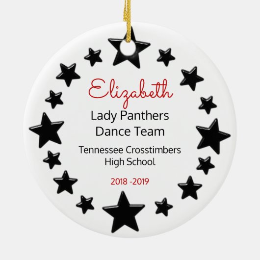 Blonde Red en Black Keramisch Ornament (Achterkant)