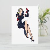   Blonde Retro Glamor Girl Pinup (Staand voorkant)