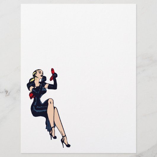   Blonde Retro Glamor Girl Pinup (Voorkant)