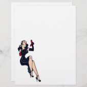   Blonde Retro Glamor Girl Pinup (Voorkant / Achterkant)