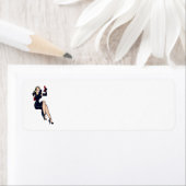 Blonde Retro Glamor Girl Pinup Etiket (Insitu)