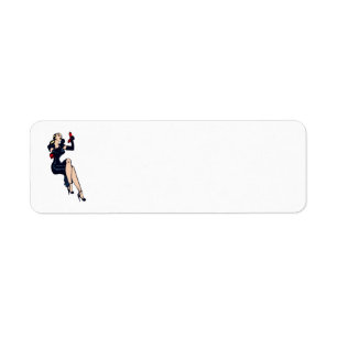 Blonde Retro Glamor Girl Pinup Etiket