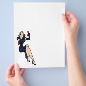   Blonde Retro Glamor Girl Pinup Flyer (Hand)