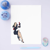   Blonde Retro Glamor Girl Pinup Flyer (Enkel)