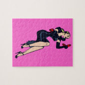   Blonde Retro Glamor Girl Pinup Legpuzzel (Horizontaal)