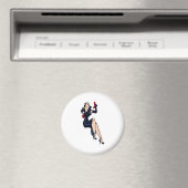 Blonde Retro Glamor Girl Pinup Magneet (Insitu (Vaatwasser))