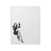   Blonde Retro Glamor Girl Pinup Notitieblok (Linkerzijde)