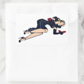   Blonde Retro Glamor Girl Pinup Rechthoekige Sticker (Tas)