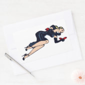   Blonde Retro Glamor Girl Pinup Rechthoekige Sticker (Envelop)