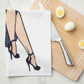   Blonde Retro Glamor Girl Pinup Theedoek (Quarter Fold)