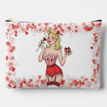Blonde Retro Valentijn Pin-Up Meisje
