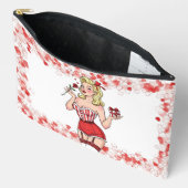 Blonde Retro Valentijn Pin-Up Meisje Etui (Open)