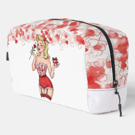 Blonde Retro Valentijn Pin-Up Meisje Toilettasje