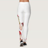 Blonde Retro Valentine Pin-Up Girl Leggings (Achterkant)
