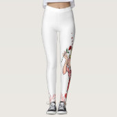 Blonde Retro Valentine Pin-Up Girl Leggings (Voorkant)
