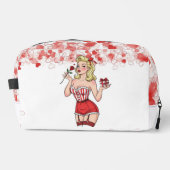 Blonde Retro Valentine Pin-Up Girl Toilettasje (Voorkant)