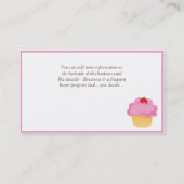 Blonde/roze cupcake Baker/bakkerij 2 Visitekaartje (Achterkant)