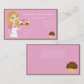 Blonde/roze cupcake Baker/bakkerij 3 Visitekaartje (Voorkant / Achterkant)