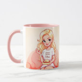 Blonde Schoonheid Keramische Mok - Levendig Geel H (Links)