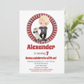 Blonde Skateboard Boys Birthday Uitnodiging (Staand voorkant)