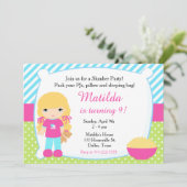 Blonde Sleepover Slumber Birthday Kaart (Staand voorkant)