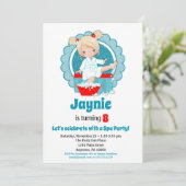 Blonde Spa Party Girls Birthday Uitnodiging (Staand voorkant)