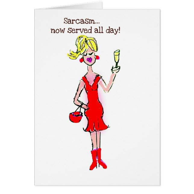 BLONDE SPREK: "Sarcasm...nu de hele dag gediend!" (Voorkant)