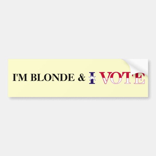 Blonde Stemming Bumpersticker (Voorkant)