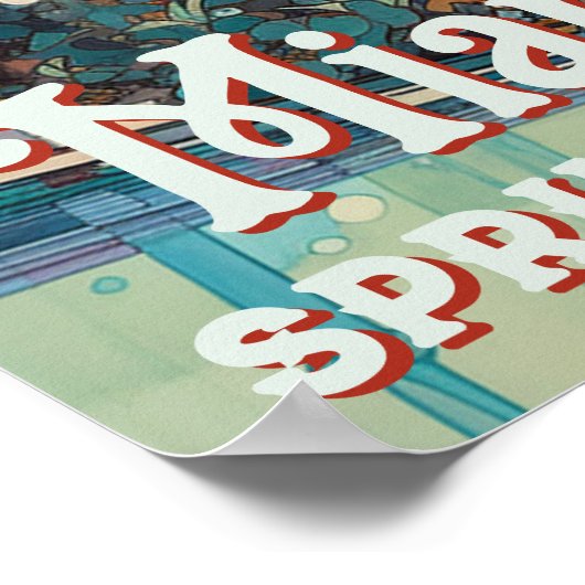 Blonde Sunbril Miami Resort Pool Waterverf Poster (Hoek)