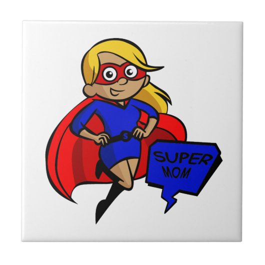 blonde supermoeder tegeltje (Voorkant)