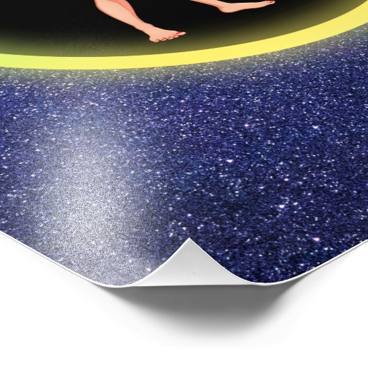 Blonde Surfer Teenage Girl Galaxy Foto Afdruk (Hoek)