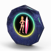 Blonde Surfer Teenage Girl Galaxy Fotoblokken (Rechts)