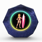 Blonde Surfer Teenage Girl Galaxy Fotoblokken (Voorkant)