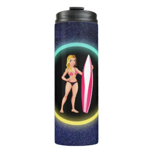 Blonde Surfer Teenage Girl Galaxy Thermosbeker