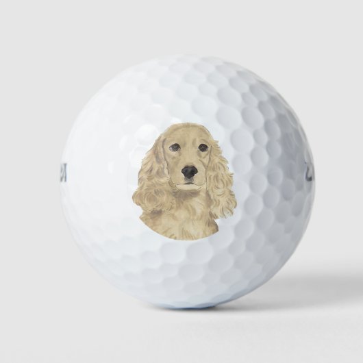 Blonde Tan Golden Cocker Spaniel Golfballen (Voorkant)