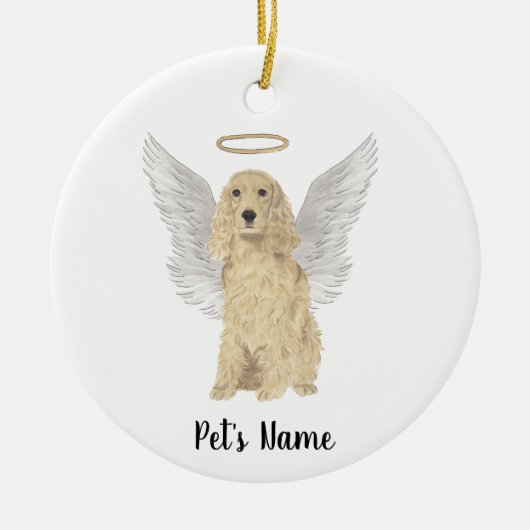 Blonde Tan Gouden Cocker Spaniel Sympathie Herdenk Keramisch Ornament (Voorkant)