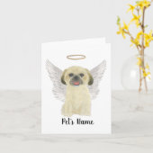 Blonde Tannige Gouden Shih Tzu Sympathie Herdenkin Kaart (Gele Bloem)