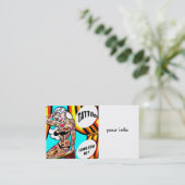 blonde tatoeëerd visitekaartje (Staand voorkant)