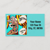 Blonde tatoeëerde dame Thunder_Cove Visitekaartje (Voorkant)