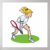 Blonde Tennis Girl Poster (Voorkant)