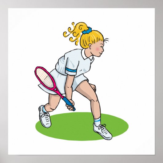 Blonde Tennis Girl Poster (Voorkant)