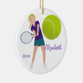 Blonde Tennis Player Keepomwille Ornament (Rechts)