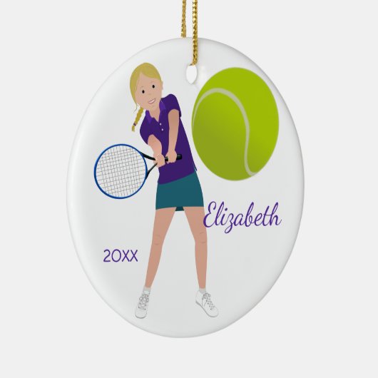 Blonde Tennis Player Keepomwille Ornament (Rechts)