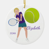 Blonde Tennis Player Keepomwille Ornament (Voorkant)