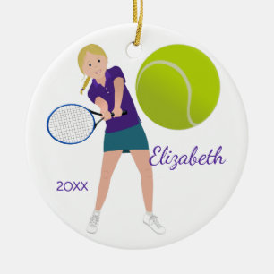 Blonde Tennis Player Keepomwille Ornament