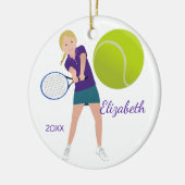Blonde Tennis Player Keepomwille Ornament (Links)