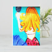 blonde uitnodiging voor zeemeermin (Staand voorkant)