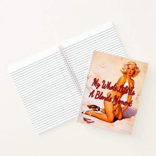 Blonde van 1950 op het strand van Gil Elvgren Notitieboek (Binnen)